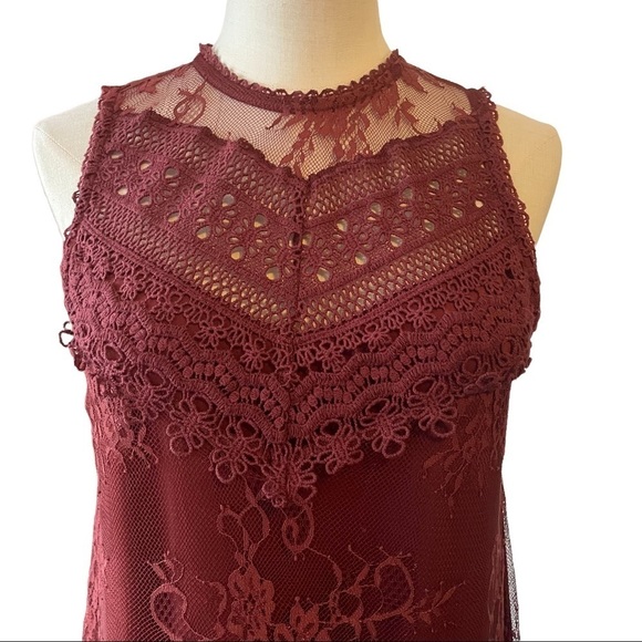 NWT Maurice’s burgundy dress with lace  overlay BEAUTIFUL! - Picture 4 of 11